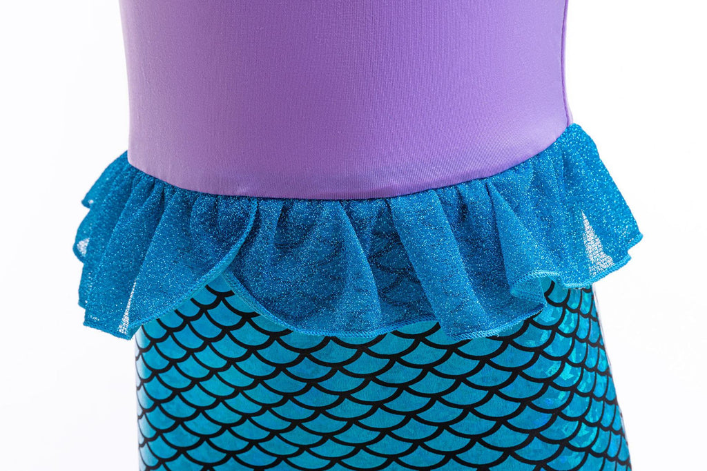Girls Mermaid Little Flying Sleeves Sequin Dress Children Baby Fashionable Sleeveless Princess Dress Baby Fishtail Long Dress